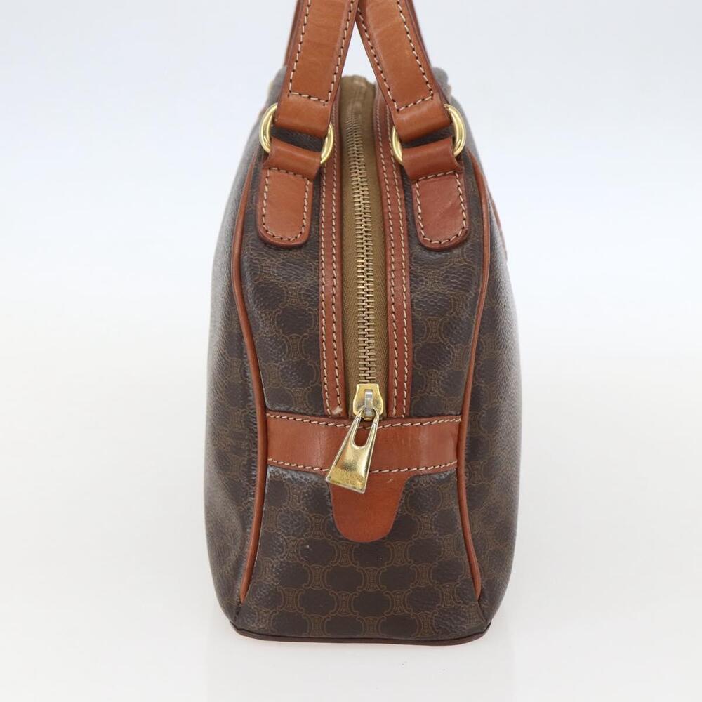 CELINE Macadam Canvas Hand Bag PVC Leather Brown Gold Auth 158983 - Picture 3 of 16
